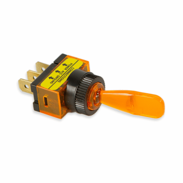 Illuminated Amber Toggle Switch