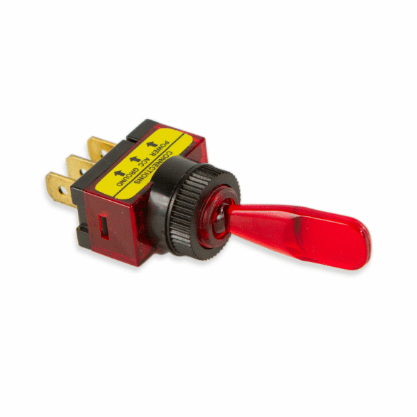 Illuminated Red Toggle Switch